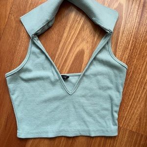 Collared halter top XS